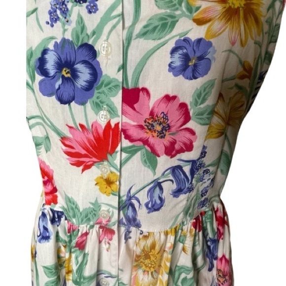 Together Vintage 80’s Floral Midi Dress with Halter Neck Sz 12 - Picture 4 of 6